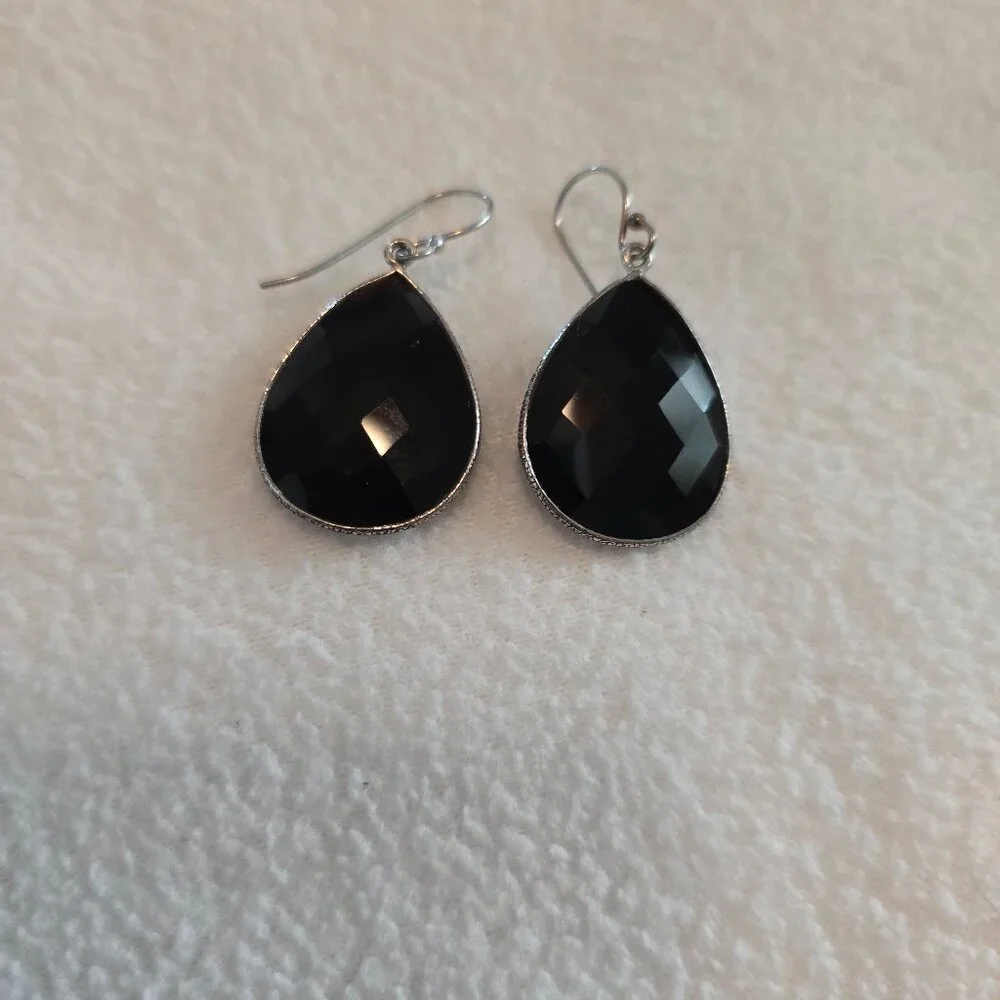 SALE! Black Onyx Earrings - Picture 3 of 3